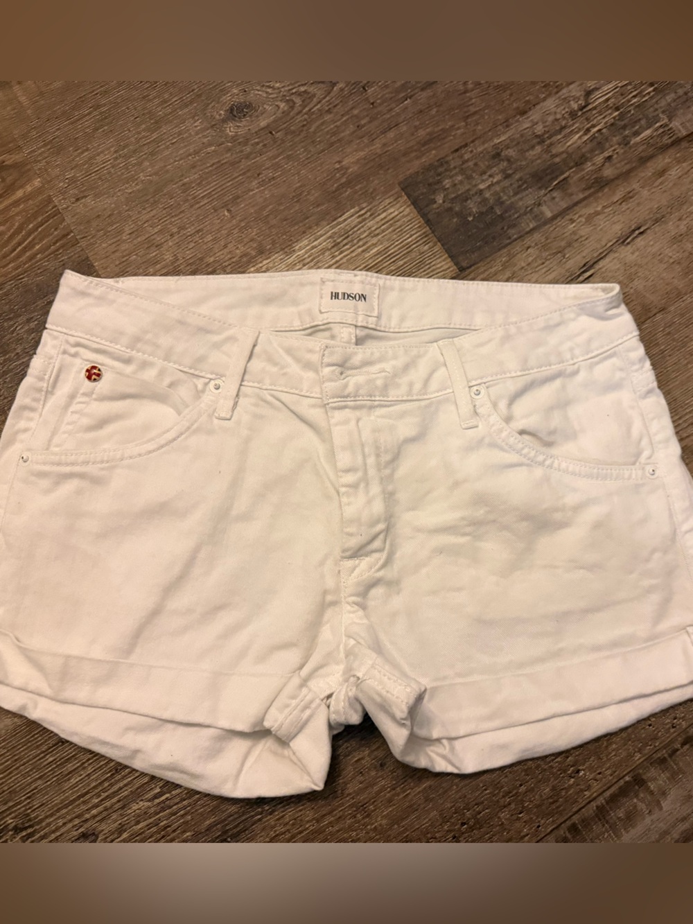 Hudson Jeans White Rolled-Hem Women's Denim Shorts